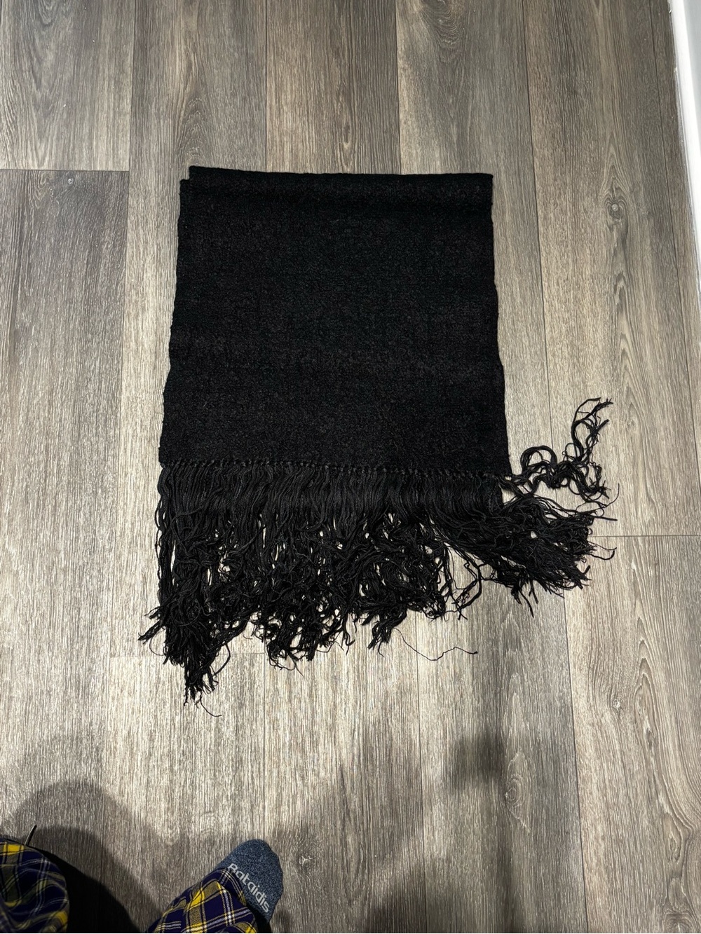 Black Fringe Knit Scarf - Women Accessories